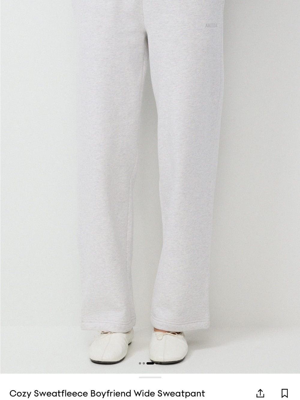 Aritzia Cozy Sweatfleece Boyfriend Wide Leg in small-tall - Picture 3 of 7